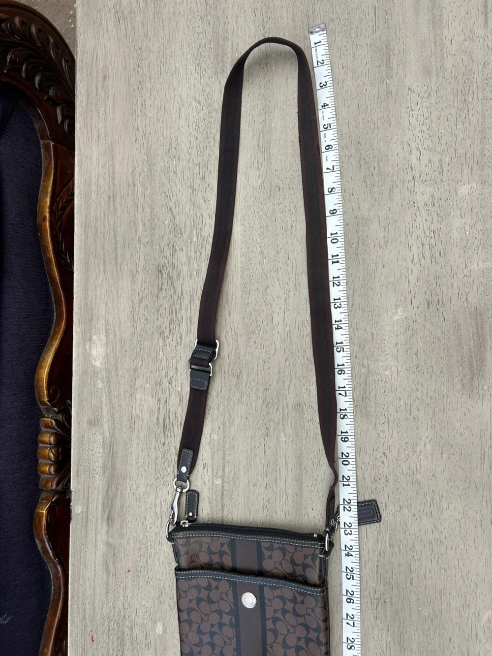 Coach Signature Heritage Stripe North South Swingpack‎ Crossbody w/ Dust Bag